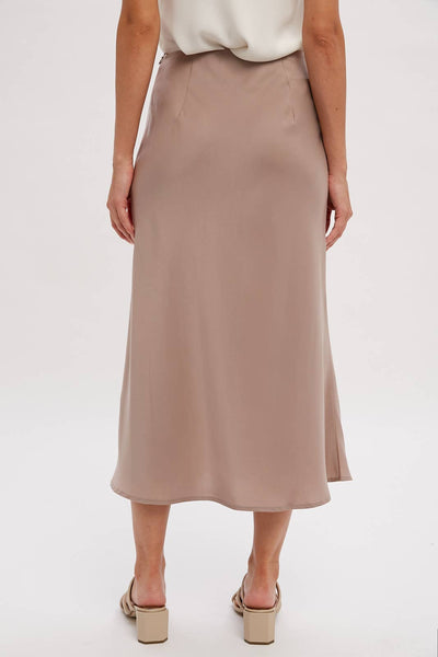 SATIN MIDI SKIRT