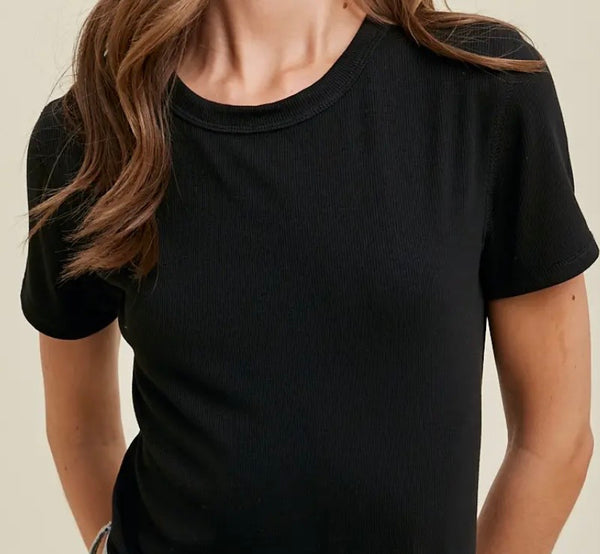 Ribbed Knit Tee