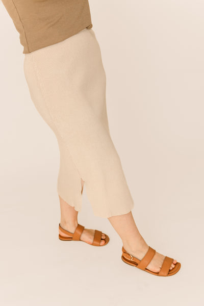Ribbed Midi Skirt