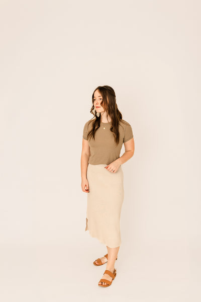 Ribbed Knit Tee