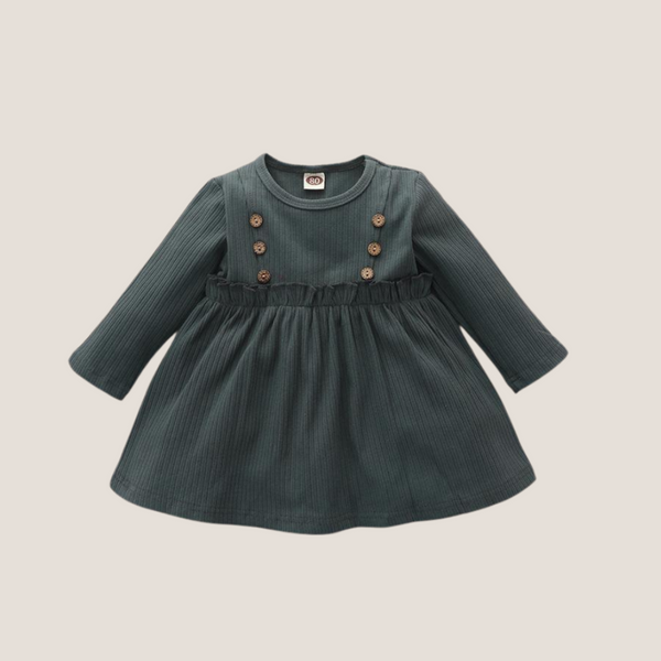 Ribbed long sleeve girl dress