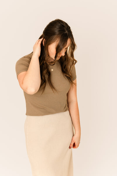 Ribbed Midi Skirt