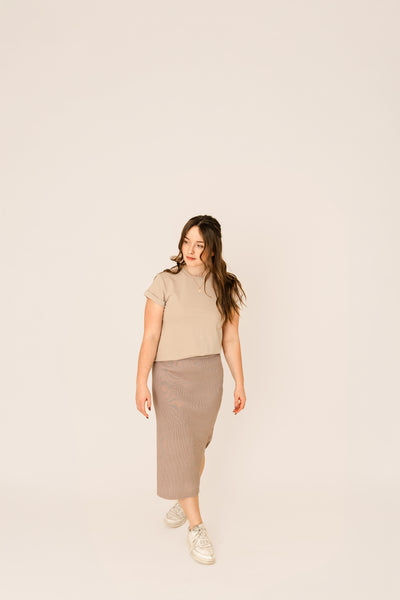 Ribbed Midi Skirt