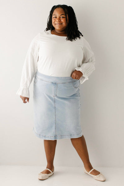 Sara Stretch Denim Skirt