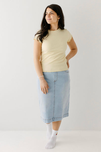 Sara Stretch Denim Skirt