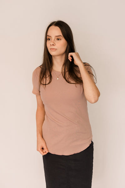 Ribbed Knit Tee