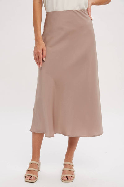 SATIN MIDI SKIRT