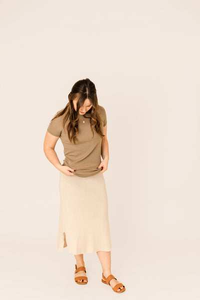 Ribbed Knit Tee