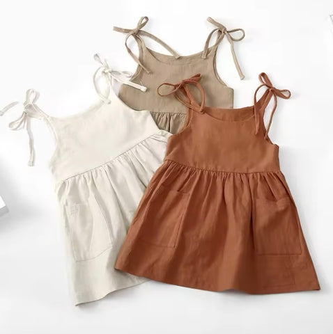 Litttle girl cotton strap dress