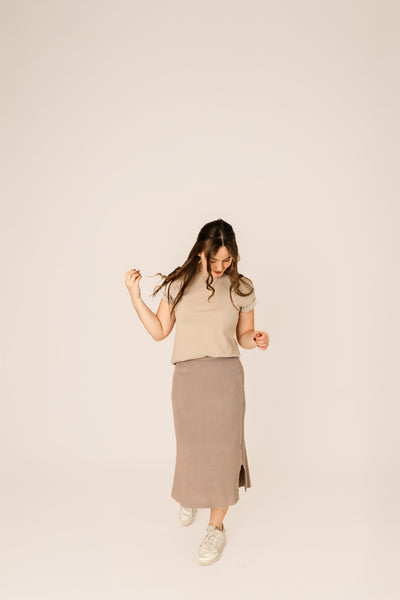 Ribbed Midi Skirt