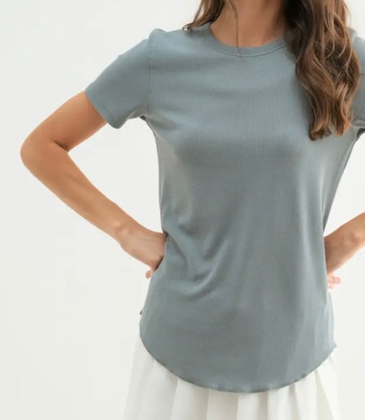 Ribbed Knit Tee