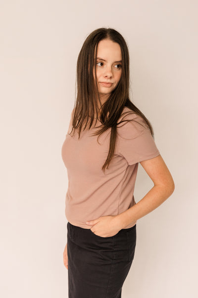 Ribbed Knit Tee