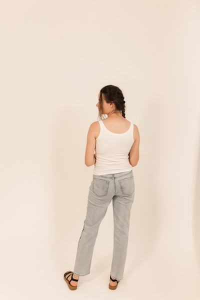Athleisure built-in bra rib tank top