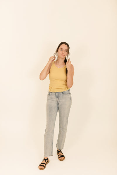 Athleisure built-in bra rib tank top