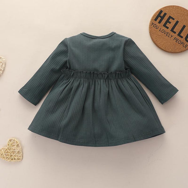 Ribbed long sleeve girl dress