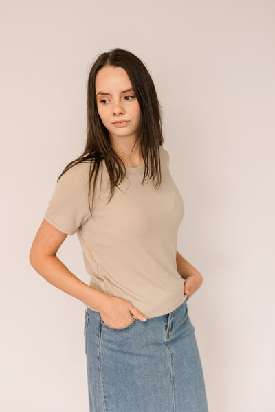 Ribbed Knit Tee