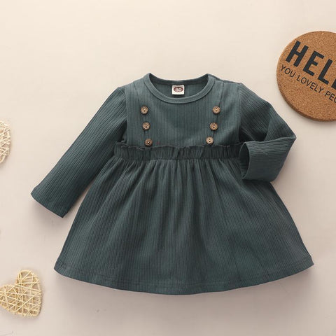 Ribbed long sleeve girl dress