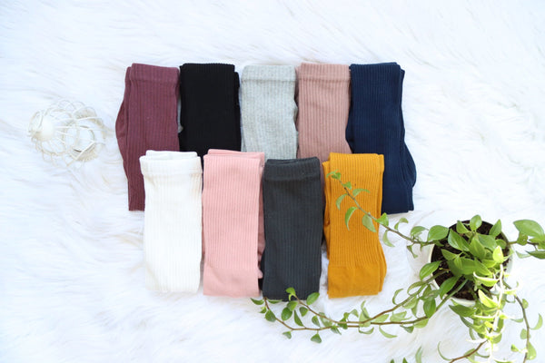 Cotton Ribbed Tights/0-8T