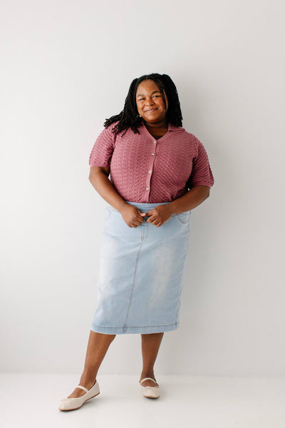 Sara Stretch Denim Skirt
