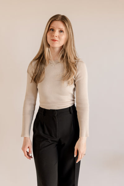 Solid Crewneck Sweater Knit Pullover
