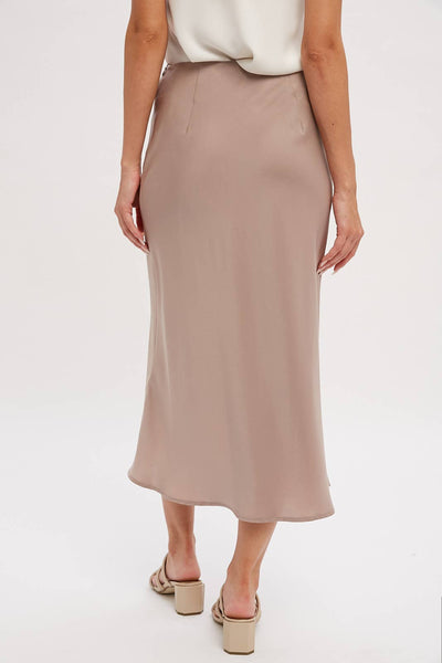 SATIN MIDI SKIRT