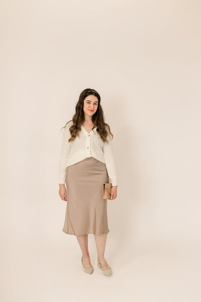 SATIN MIDI SKIRT