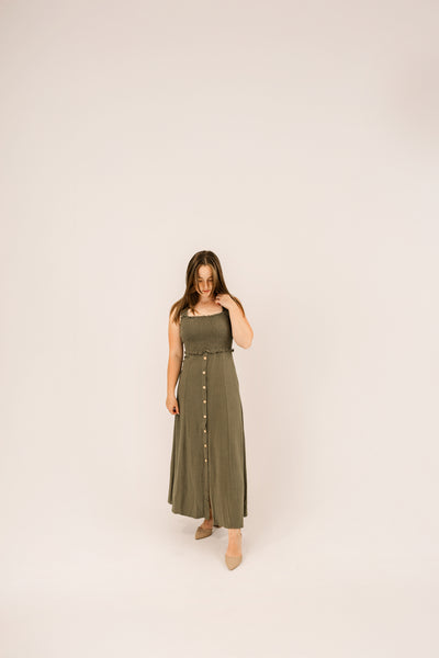 Linen Olive Dress
