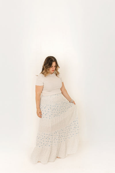 Blue Meadow Tiered Maxi Skirt