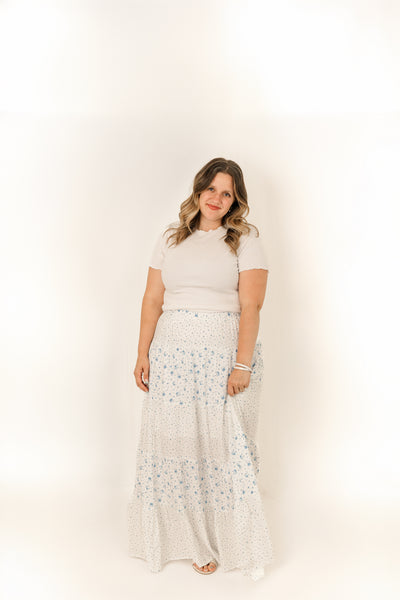 Blue Meadow Tiered Maxi Skirt