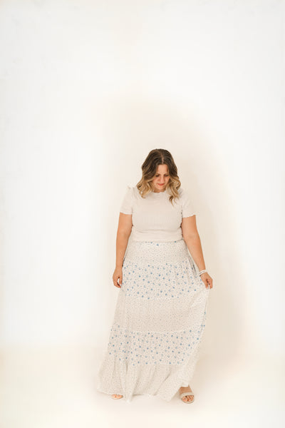 Blue Meadow Tiered Maxi Skirt