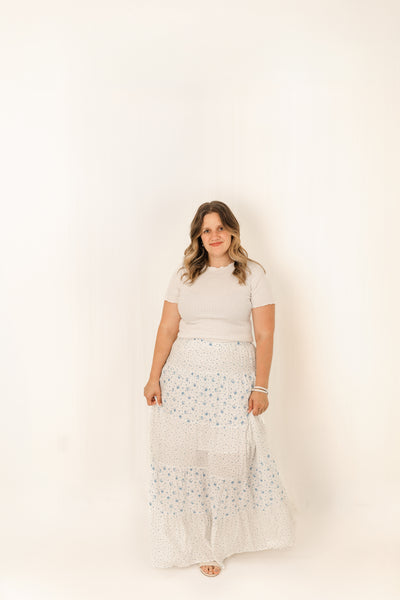 Blue Meadow Tiered Maxi Skirt