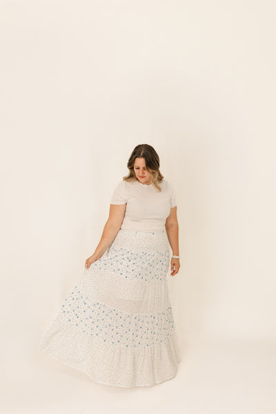 Blue Meadow Tiered Maxi Skirt