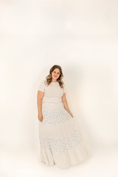 Blue Meadow Tiered Maxi Skirt