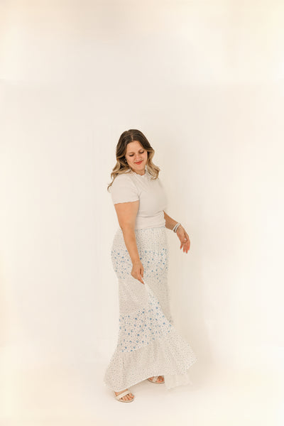 Blue Meadow Tiered Maxi Skirt