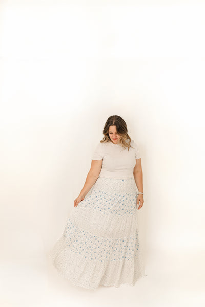 Blue Meadow Tiered Maxi Skirt