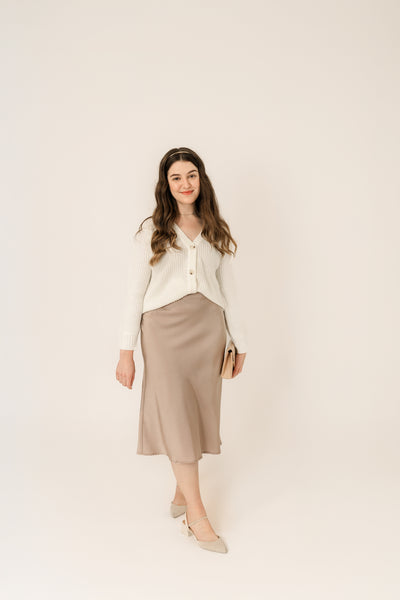SATIN MIDI SKIRT