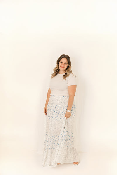 Blue Meadow Tiered Maxi Skirt