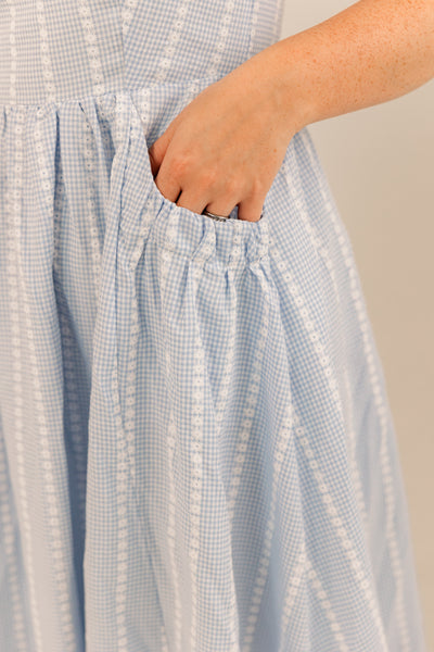 Sky Gingham Dress